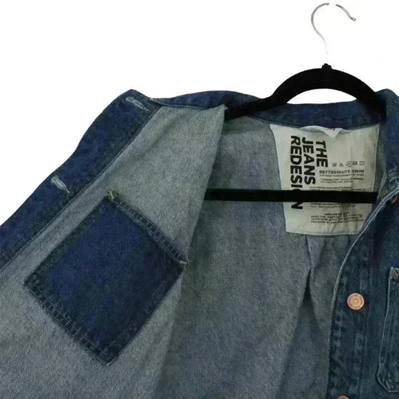 The Jeans Redesign Denim Jacket GAP Bettermade Button Front Flared Style Size XS - Picture 2 of 7
